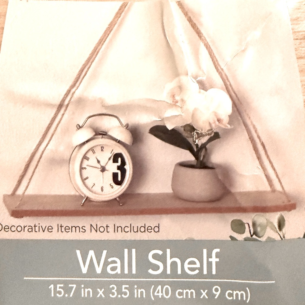Wood Wall Shelf with Natural Finish